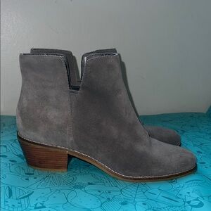 Cole Haan leather Suede Charcoal Ankle Booties